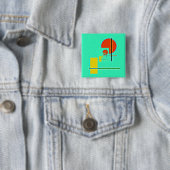 Geometri abstrakt vierkante button 5,1 cm (In situ)