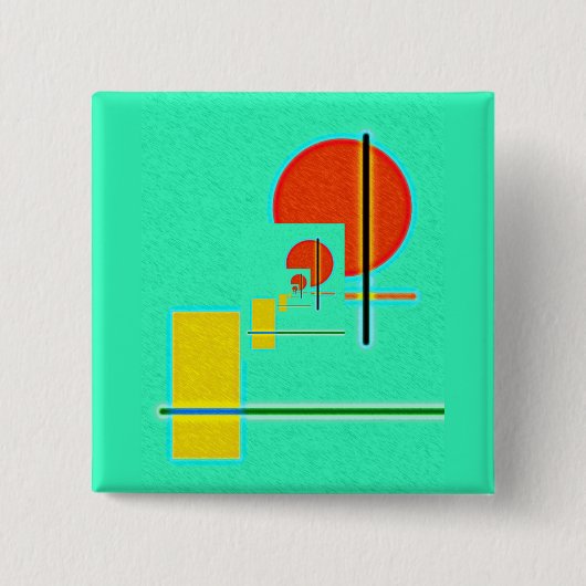 Geometri abstrakt vierkante button 5,1 cm (Voorkant)