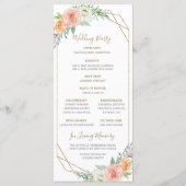 Geometri Waterverf Bloemen Trouwprogramma Programmakaart (Achterkant)