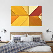 Geometría Solar: Abstracción en Tonos Cálidos Canvas Afdruk (Insitu (Slaapkamer))