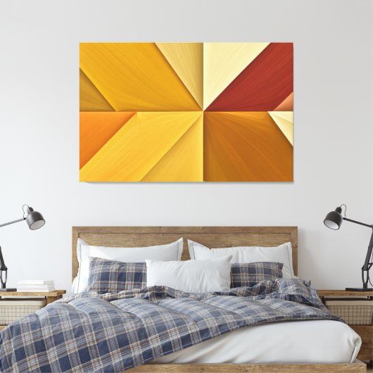 Geometría Solar: Abstracción en Tonos Cálidos Canvas Afdruk (Insitu (Slaapkamer))
