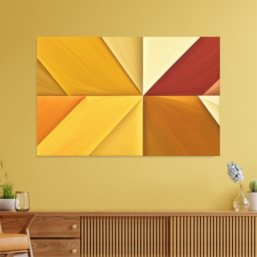 Geometría Solar: Abstracción en Tonos Cálidos Canvas Afdruk (Insitu (Woonkamer))