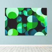 Geometría Verde Vibrante Canvas Afdruk (Insitu (Houten vloer))