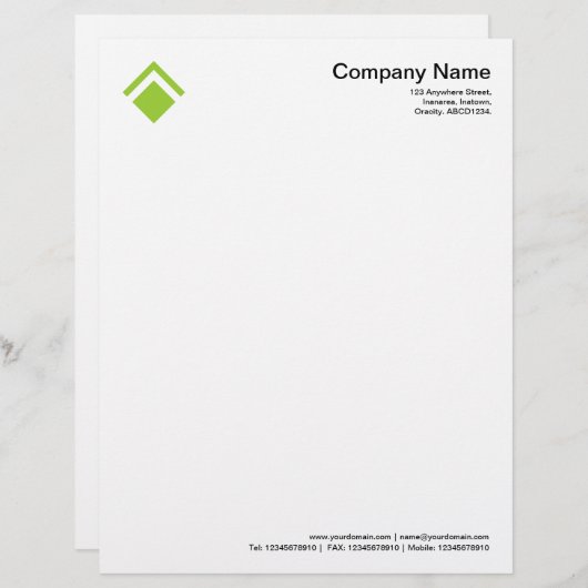 Geometric 01 - Martian Green Briefhoofd (Voorkant / Achterkant)