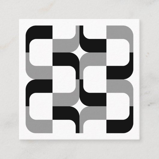 Geometric 020614 — Zwart en grijs Vierkante Visitekaartje (Voorkant)