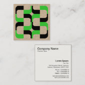 Geometric 020614 — Zwart en groen Vierkante Visitekaartje (Voorkant / Achterkant)
