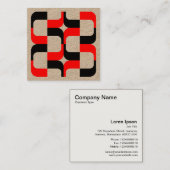 Geometric 020614 — Zwart en rood Vierkante Visitekaartje (Voorkant / Achterkant)