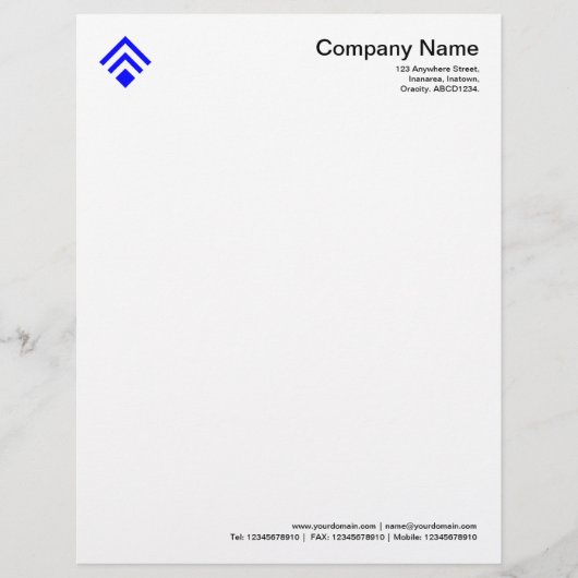 Geometric 02 - Blauw Custom Briefhoofd (Voorkant)