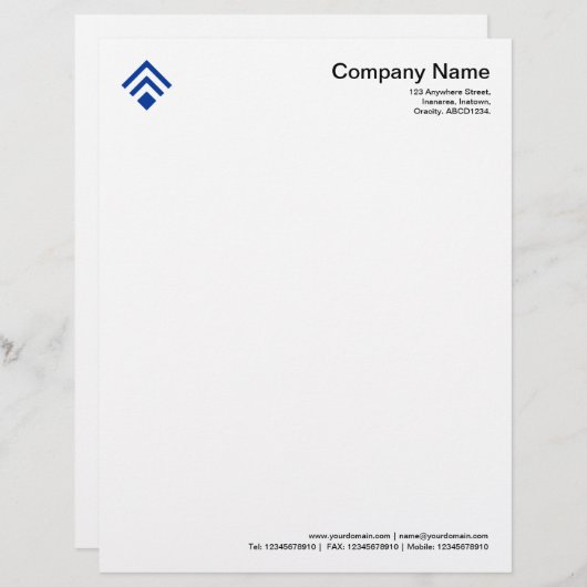 Geometric 02 - Navy Blue Persoonlijk Briefhoofd (Voorkant / Achterkant)