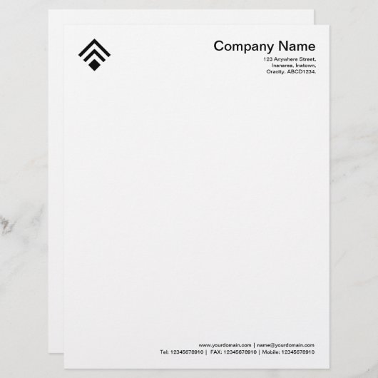 Geometric 02 - Zwart Persoonlijk Briefhoofd (Voorkant / Achterkant)