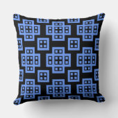 Geometric 030614 - Baby Blue op zwart Kussen (Achterkant)