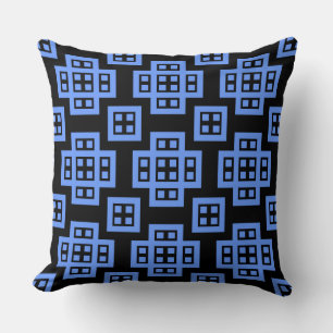 Geometric 030614 - Baby Blue op zwart Kussen