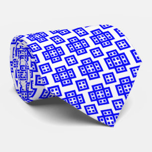 Geometric 030614 - Blauw op wit Stropdas