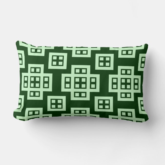Geometric 030614 - Ghost Green op Dk Forest Green Kussen (Voorkant)