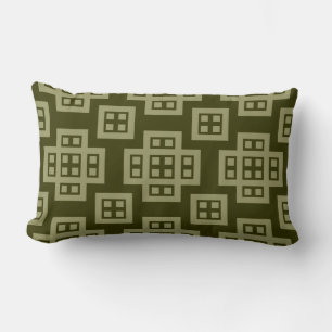 Geometric 030614 - Khaki on Dark Olive Kussen