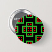 Geometric 030614 - Rood en groen op zwart Ronde Button 5,7 Cm (Voorkant /achterkant)