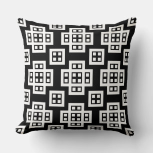 Geometric 030614 - White on Black Kussen