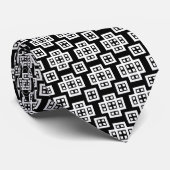 Geometric 030614 - White on Black Stropdas (Opgerold)