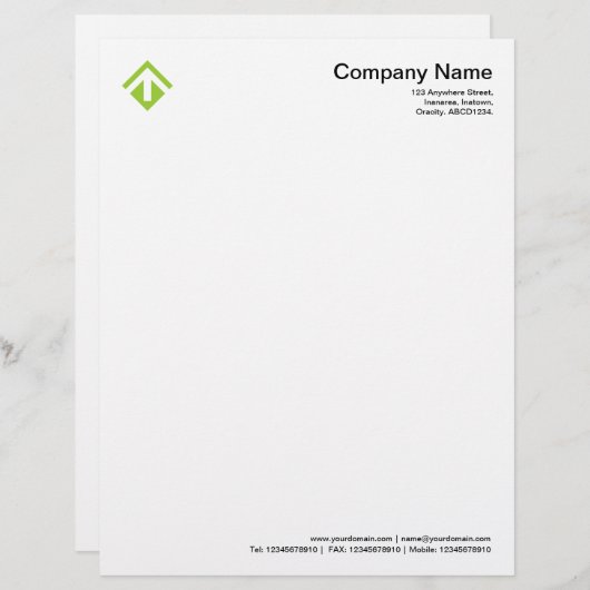 Geometric 03 - Martian Green Gepersonaliseerd Briefhoofd (Voorkant / Achterkant)