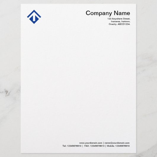 Geometric 03 - Navy Blue Briefhoofd Sjabloon (Voorkant)