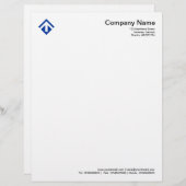 Geometric 03 - Navy Blue Briefhoofd Sjabloon (Voorkant / Achterkant)