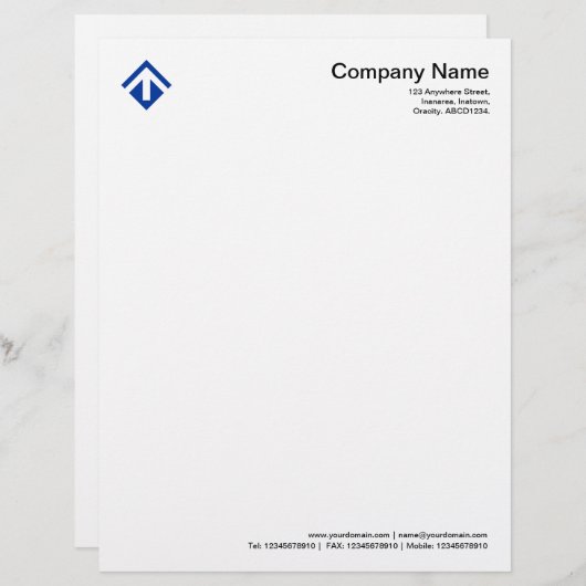 Geometric 03 - Navy Blue Briefhoofd Sjabloon (Voorkant / Achterkant)