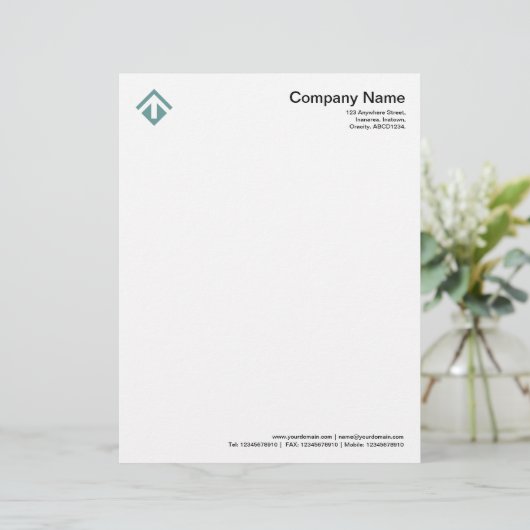 Geometric 03 - Ocean Green Briefhoofd Ontwerp (Staand voorkant)