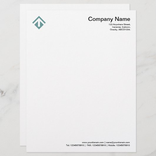 Geometric 03 - Ocean Green Briefhoofd Ontwerp (Voorkant / Achterkant)