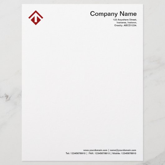 Geometric 03 - Ruby Red Persoonlijk Briefhoofd (Voorkant)