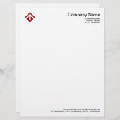 Geometric 03 - Ruby Red Persoonlijk Briefhoofd (Voorkant / Achterkant)