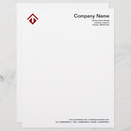 Geometric 03 - Ruby Red Persoonlijk Briefhoofd (Voorkant / Achterkant)