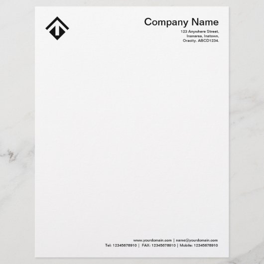 Geometric 03 - Zwart Gepersonaliseerd Briefhoofd (Voorkant)