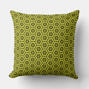Geometric 280514 (03) - Banana and Dark Olive Kussen