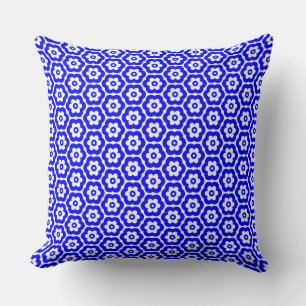 Geometric 280514 (03) - Blue on White Kussen