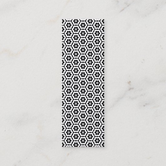 Geometric 280514 (03) - White on Black (Gold) Mini Visitekaartje (Voorkant)