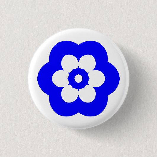 Geometric 290514 (3) - Blue on White Ronde Button 3,2 Cm (Voorkant)