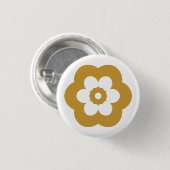 Geometric 290514 (3) - Gold Brown on White Ronde Button 3,2 Cm (Voorkant /achterkant)