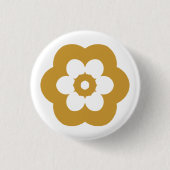 Geometric 290514 (3) - Gold Brown on White Ronde Button 3,2 Cm (Voorkant)
