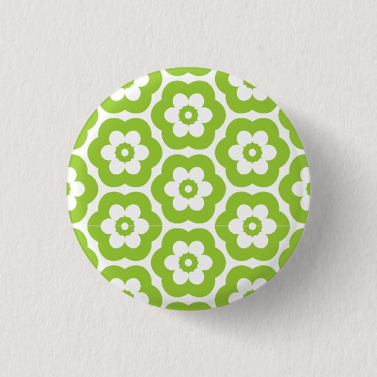 Geometric 290514 (3) - Martian Green on White Ronde Button 3,2 Cm (Voorkant)