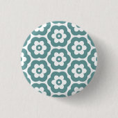 Geometric 290514 (3) - Ocean Green on White Ronde Button 3,2 Cm (Voorkant)