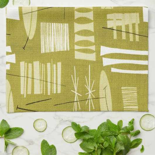 GEOMETRIC 2 MoJo Kitchen Towel - LEMON YELLOW Theedoek (Gevouwen)