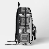 Geometric 3D Black and White Backpack — Stylish an Bedrukte Rugzak (Links)