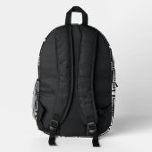 Geometric 3D Black and White Backpack — Stylish an Bedrukte Rugzak (Achterkant)