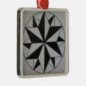 Geometric-6 Premium Vierkante Kerstversiering Metalen Ornament (Rechts)