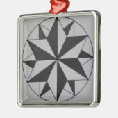 Geometric-6 Premium Vierkante Kerstversiering Metalen Ornament (Links)