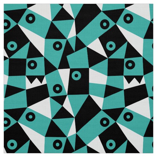 Geometric Abstract 030919 - Blue Green Stof (Swatch)