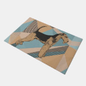 Geometric Abstract Airedale Terrier Deurmat (Schuin)