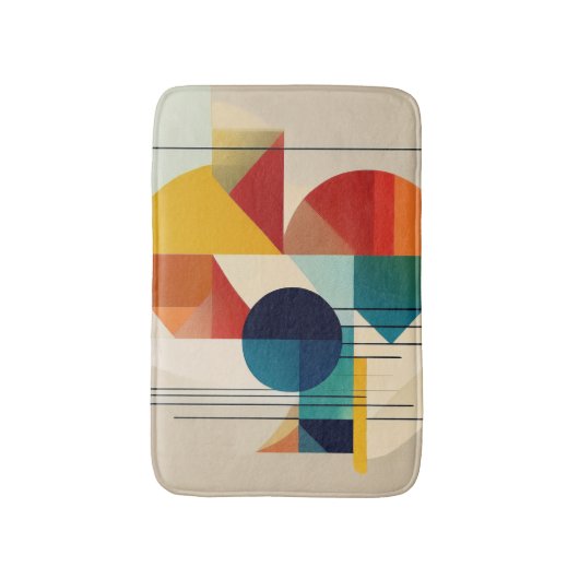 Geometric Abstract Art in Bauhaus Style Badmat (Voorkant Verticaal)