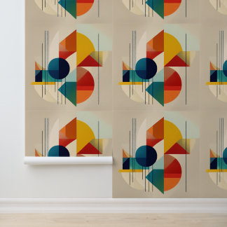 Geometric Abstract Art in Bauhaus Style Behang