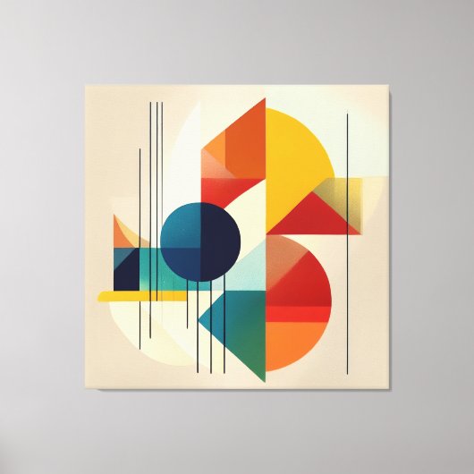 Geometric Abstract Art in Bauhaus Style Canvas Afdruk (Voorkant)